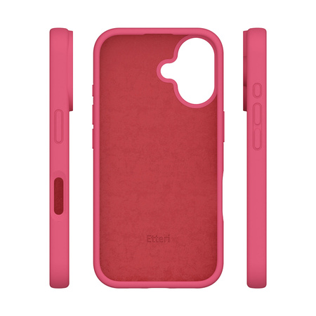 Nakładka Etteri Silicone Case do iPhone 16 6,1" malinowa