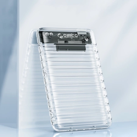 Kieszeń dyskowa 2,5" HDD/SSD USB Micro-B 5Gbps - przezroczysta