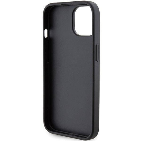 Karl Lagerfeld Gripstand Saffiano Karl&amp;Choupette Pins case for iPhone 15 - black