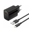FONENG ładowarka sieciowa EU64 18W 1xUSB QC3.0 + kabel Lightning Czarny