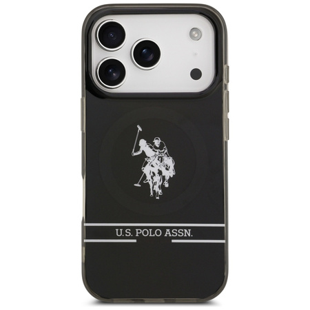 Etui US Polo DH and Bottom Stripe Logo MagSafe do iPhone 17 Pro czarny