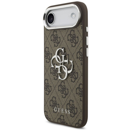 GUESS futerał do IPHONE 17 Air GUHCP17MP4G4SMCW (4G PU Leather Case with Big 4G AND Classic Logo and Silver Metal Camera Frame) brązowy