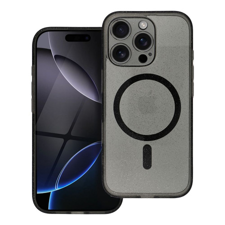 Futerał CLEAR MAG COVER z ochroną aparatu kompatybilny z MagSafe do IPHONE 15 Plus black glitter