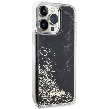 Guess GUHCP14XLCSGSGK iPhone 14 Pro Max 6.7" czarny/black hardcase Liquid Glitter Marble