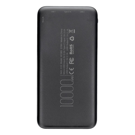 Bateria zewnętrzna (Powerbank) VEGER A10 - 10 000mAh czarny (W1065)