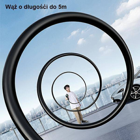 USAMS Myjka ciśnieniowa 5000 mAh + wąż ogrodowy 5m czarny/black BXXCQ01 (US-ZB252)