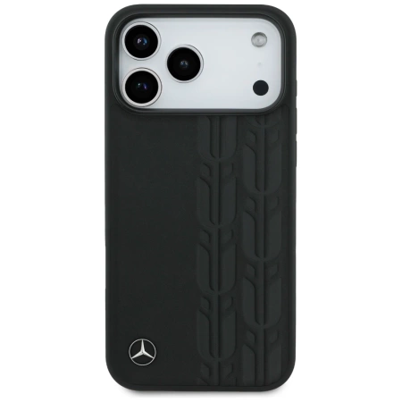 Mercedes Leather Laurel Leaves MagSafe Case für iPhone 17 Pro Max - Schwarz