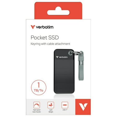 Verbatim Dysk SSD 1TB - brelok do kluczy z kablem USB 3.2 gen.2 czarno-szary/black-grey 32190