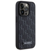 Original Case IPHONE 15 PRO Karl Lagerfeld Hardcase Leather Monogram Metal Logo MagSafe (KLHMP15LPKHPORPK) black