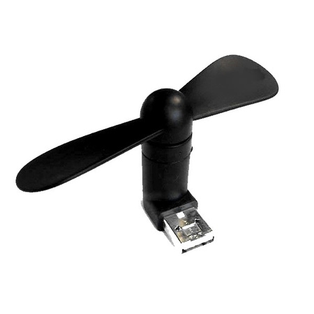 Wiatraczek 2in1 USB/microUSB czarny/black