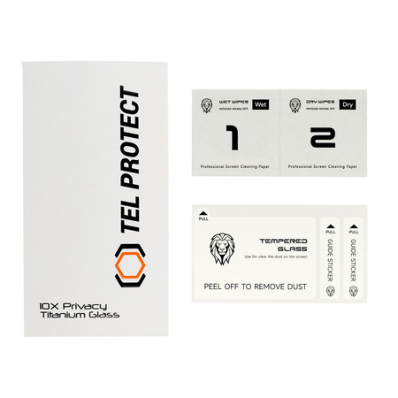 Hartowane szkło Tel Protect 10X Privacy Titanium do Iphone 16 Pro (koperta)