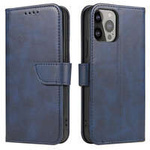 Brieftaschen-Hülle mit Ständer für iPhone 15 Pro Magnethülle – Blau
