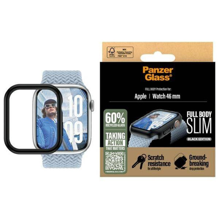 Etui APPLE WATCH 10 (46MM) PanzerGlass Snappie Full Body 3717 czarne