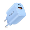 TECH-PROTECT NCA30 2-PORT NETWORK CHARGER PD 30W / QC3.0 BABY BLUE