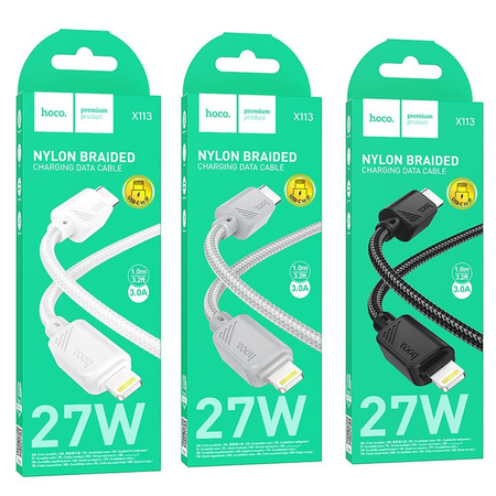 HOCO kabel Typ C do Lightning PD 27W X113 1 m biały