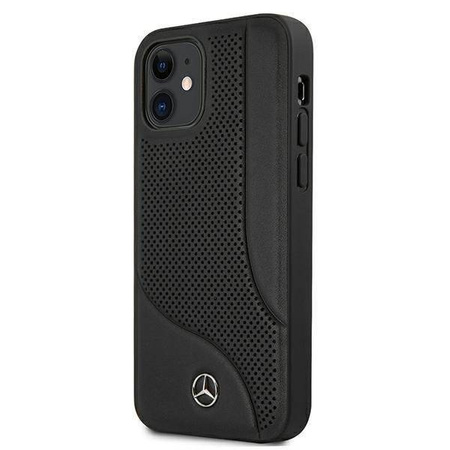 Mercedes MEHCP12SCDOBK iPhone 12 mini 5,4" czarny/black hardcase Leather Perforated Area