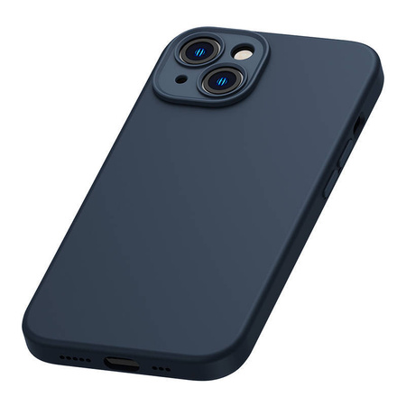 Baseus Liquid Silica Magnetic Case and Tempered Glass set for iPhone 14 Plus (blue)