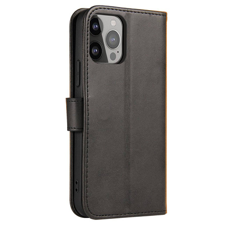 Magnet Case eine elegante Hülle mit Überschlag und Standfunktion iPhone 14 Max schwarz