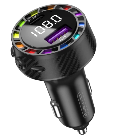 Transmiter FM 30W PD 1xUSB-C + 1xUSB QC3.0 Jellico FM2 czarny