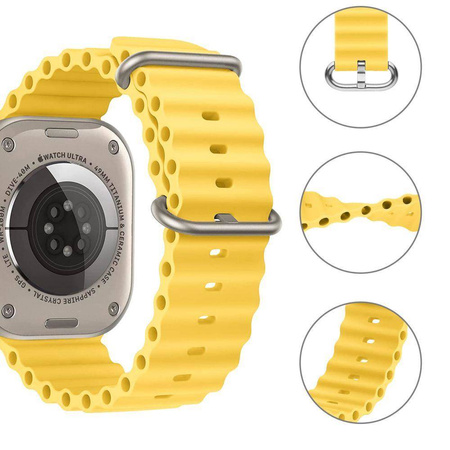 Strap for APPLE WATCH 4 / 5 / 6 / 7 / 8 / SE / ULTRA (42 / 44 / 45 / 49 MM) Tech-Protect IconBand yellow