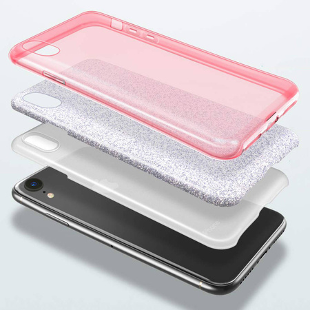 Nakładka Glitter 3w1 do Samsung Galaxy A05S różowa