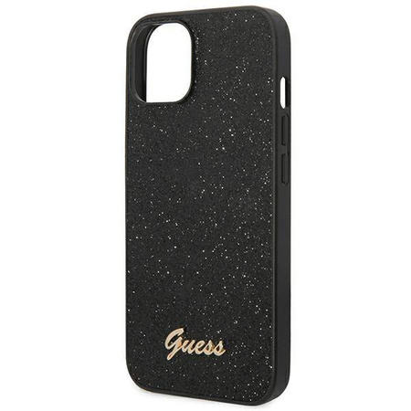 Guess GUHCP14MHGGSHK iPhone 14 Plus 6,7 "schwarz / schwarzes Hartschalenetui Glitter Script