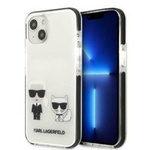 Original Handyhülle IPHONE 13 Karl Lagerfeld Hardcase Karl & Choupette weiß