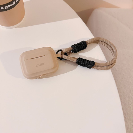 TECH-PROTECT ETUI SILICONE ROPE AIRPODS PRO 1/2 CAFFE LATTE