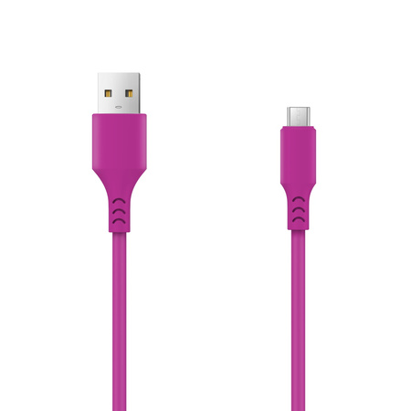 Setty kabel USB- microUSB 1,0 m 2A magenta