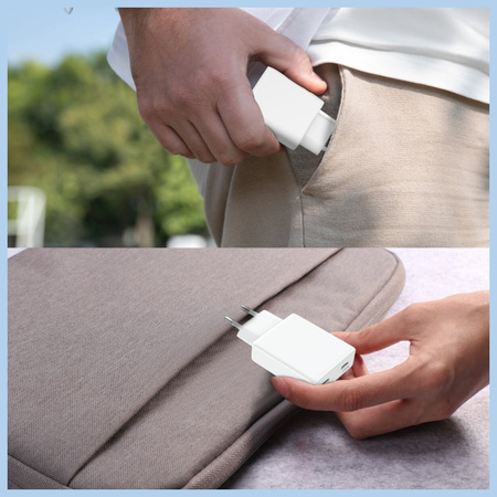 Ładowarka sieciowa 4smarts PDPlug Slim   Dual 65W GaN 2xUSB-C biały