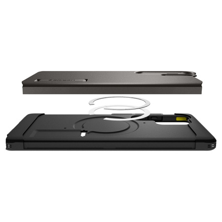 Spigen nakładka Tough Armor MagSafe do Samsung Galaxy S25 Ultra Szara Metaliczna
