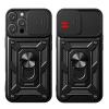 Etui Hybrid Armor Camshield na iPhone 16 Pro pancerne z osłoną na aparat z podstawką - czarne