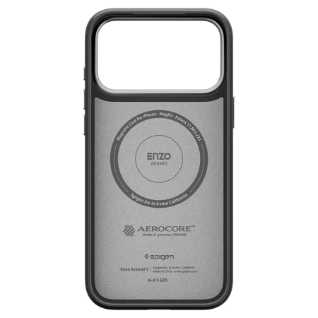 Spigen Enzo Aramid &quot;T&quot; MagSafe Case für iPhone 17 Pro Max - Schwarz und Silber