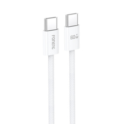 Foneng Kabel X110 - Typ C na Typ C - PD 60W 3A 1,2 metr biały