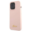Guess GUHCP13XLSLMGLP iPhone 13 Pro Max 6.7" light pink/light pink hardcase Silicone Script Gold Logo