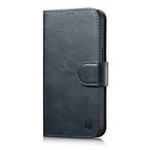 iCarer Oil Wax Wallet Case 2in1 Case iPhone 14 Pro Max Leder Flip Cover Anti-RFID Blau (WMI14220724-BU)