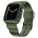 Kingxbar CYF106 2w1 pancerne etui Apple Watch SE, 8, 7, 6, 5, 4, 3, 2, 1 (41, 40, 38 mm) z paskiem zielone