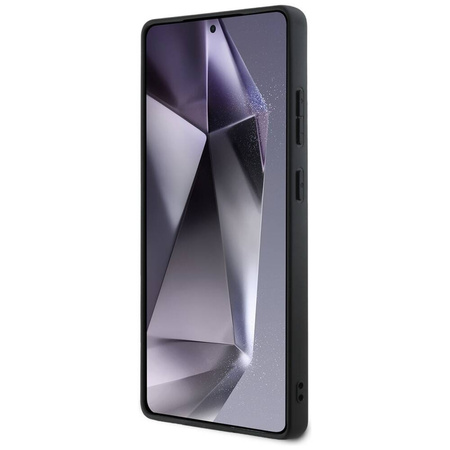 Original Handyhülle SAMSUNG GALAXY S25 ULTRA Mercedes Leather Horizontal Debossed Curves MagSafe schwarz