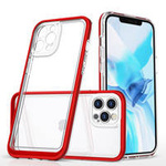 Klare 3in1 Hülle für iPhone 12 Pro Max Frame Cover Gel Rot