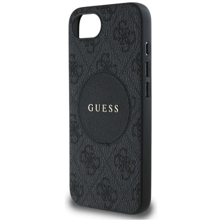 Guess 4G Circle Classic Logo MagSafe case for iPhone 16e - black