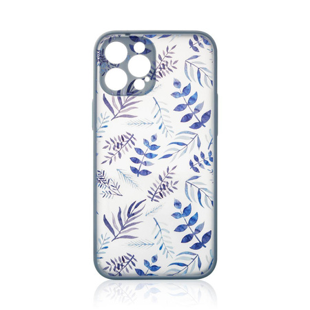 Design Case for iPhone 12 Pro a flower case dark blue