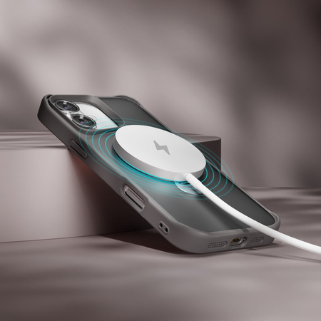 Nakładka Etteri Matt Mag Ring do iPhone 16 6,1" szara