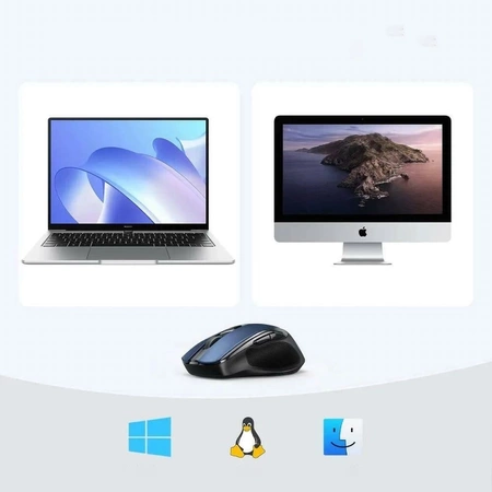 Ugreen MU006 kabellose optische Maus USB 2,4 GHz / Bluetooth 5.0 4000 DPI – blau