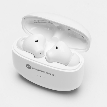 FORCELL F-AUDIO słuchawki bezprzewodowe / bluetooth stereo TWS CLEAR Sound białe
