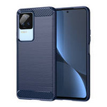 Carbon Case for Xiaomi Poco F4 5G flexible silicone carbon cover blue