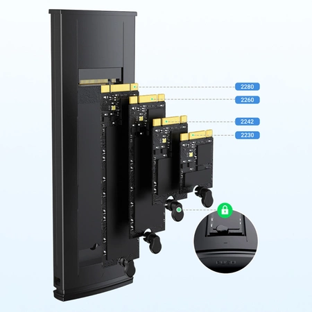 Ugreen CM578 15512 enclosure for M.2 NVMe 10Gbps drive - black + USB-C / USB-A cable + USB-C / USB-C cable