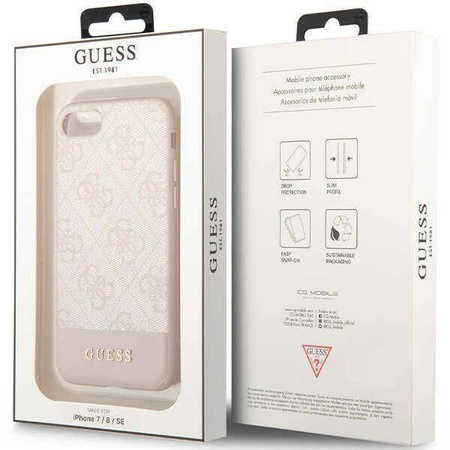 Guess GUHCI8G4GLPI iPhone 7/8/SE 2020/ 2022 rosa/rosa Hartschale 4G Stripe Collection