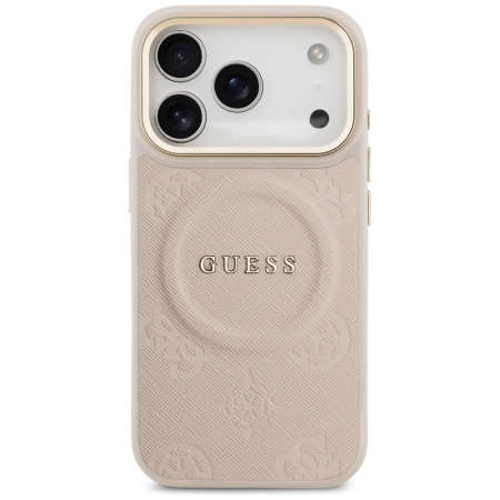 Guess Peony Hot Stamp MagSafe Case für iPhone 17 Pro - Pink