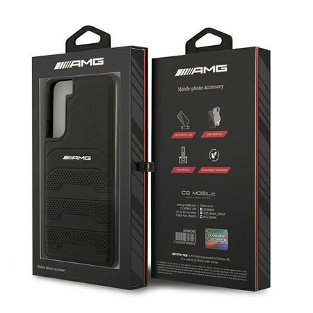 AMG AMHCS22MGSEBK S22+ S906 czarny/black hardcase Leather Debossed Lines