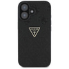 Case IPHONE 16 Guess Hot Stamp 4G Pattern Triangle Metal Logo black